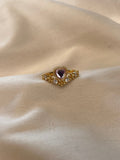 Anillo Corona Corazón Rosa Pastel - Al estilo Martinez