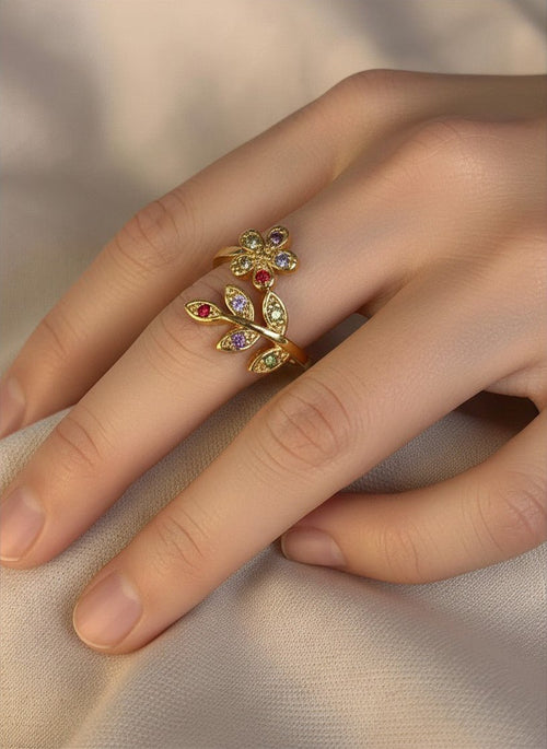 Anillo Jardín Floral Piedras - Al estilo Martinez