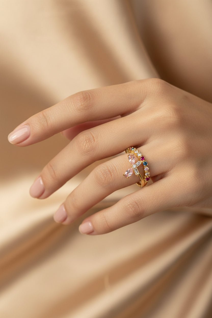 Anillo Moño Coquette con Piedras - Al estilo Martinez