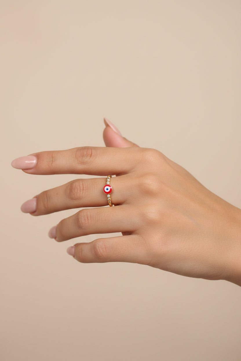 Anillos Ojo Turco en Rodio | Talla Ajustable - Al estilo Martinez