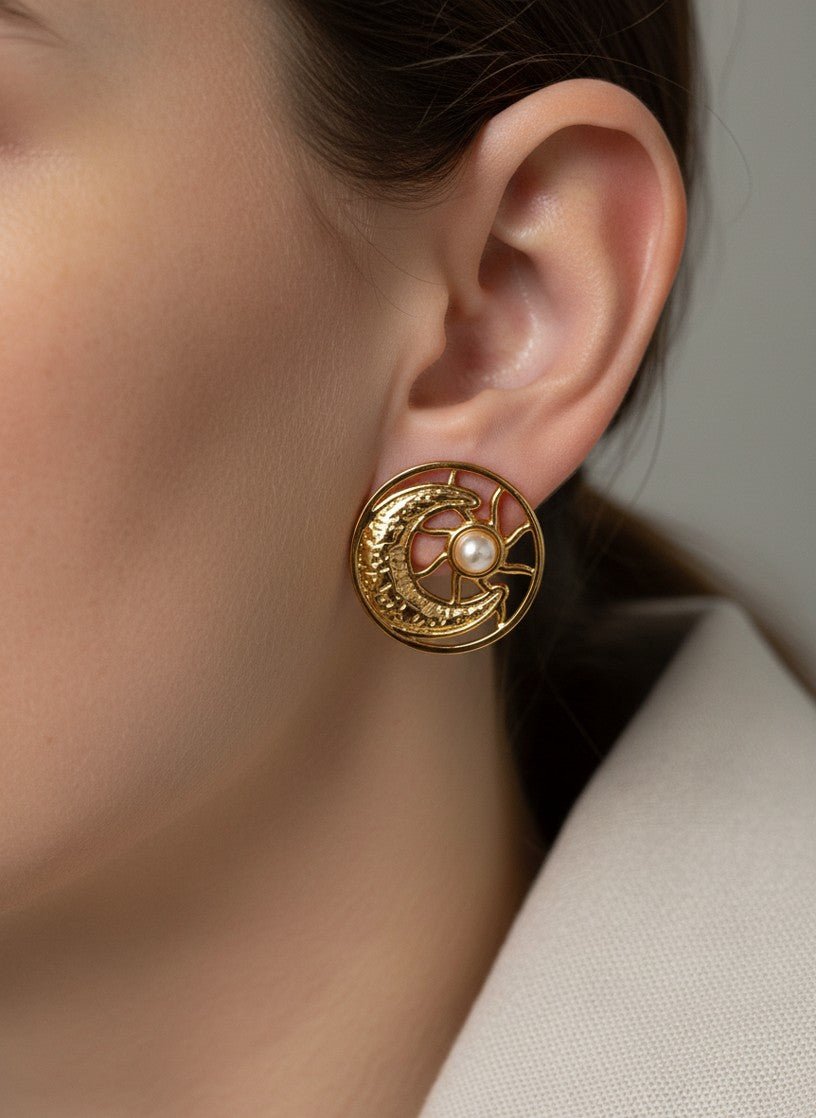 Aretes Topo Elegantes | Rodio y Acero - Al estilo Martinez