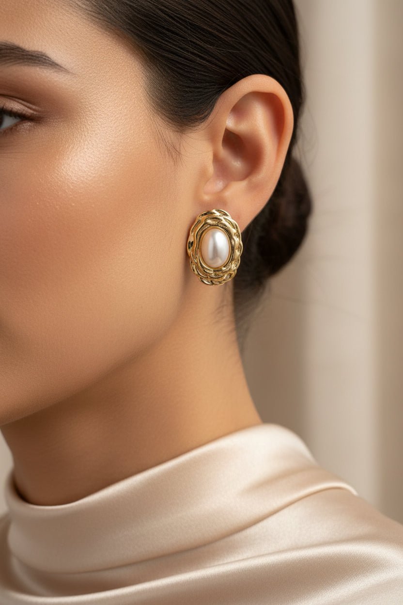 Aretes Topo Elegantes | Rodio y Acero - Al estilo Martinez