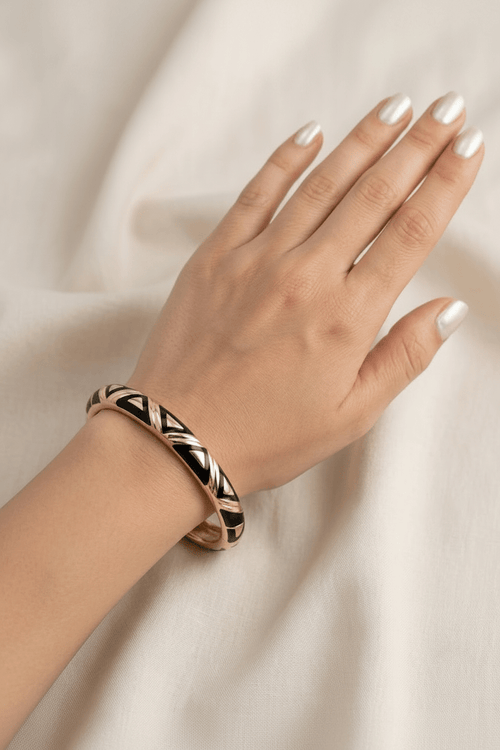 Brazaletes Dama | Rodio Martillado Esmaltado - Al estilo Martinez