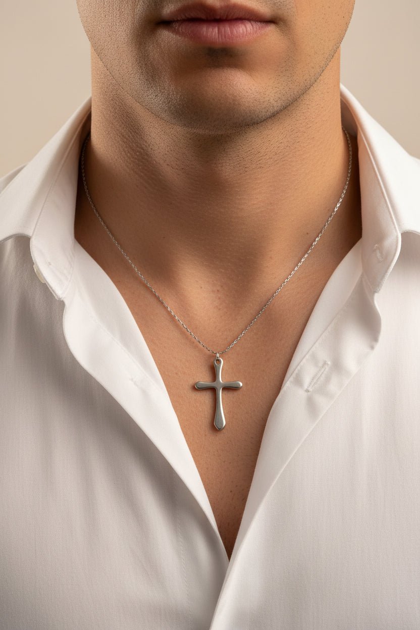 Cadenas con Dije para Hombre | Acero Inoxidable Plateado - Al estilo Martinez