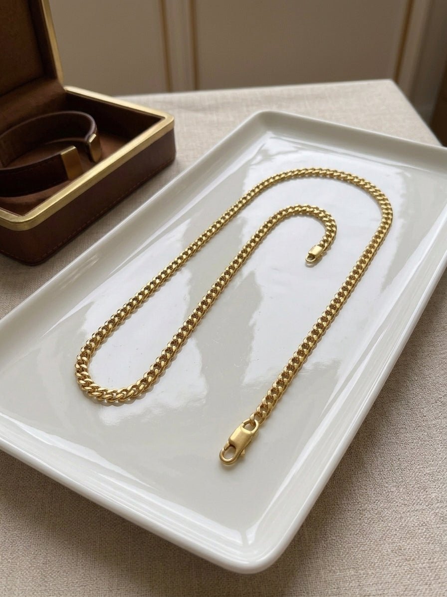 Cadenas Doradas para Hombre | Acero Inoxidable y Rodio Cadena - Al estilo Martinez