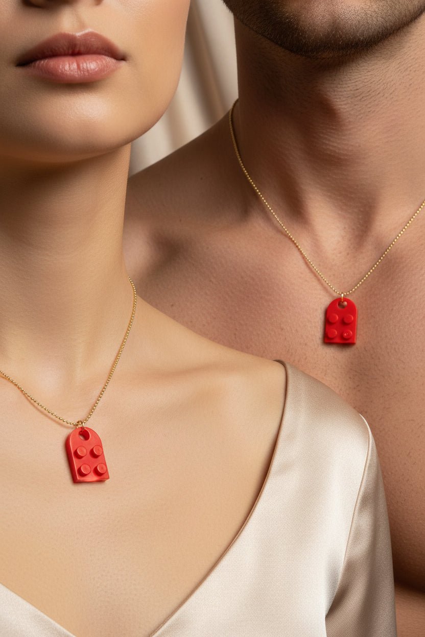 Collar Lego Corazón para Compartir | Dorado o Plateado Cadena - Al estilo Martinez