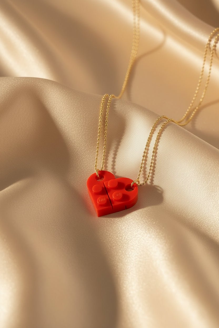 Collar Lego Corazón para Compartir | Dorado o Plateado Cadena - Al estilo Martinez