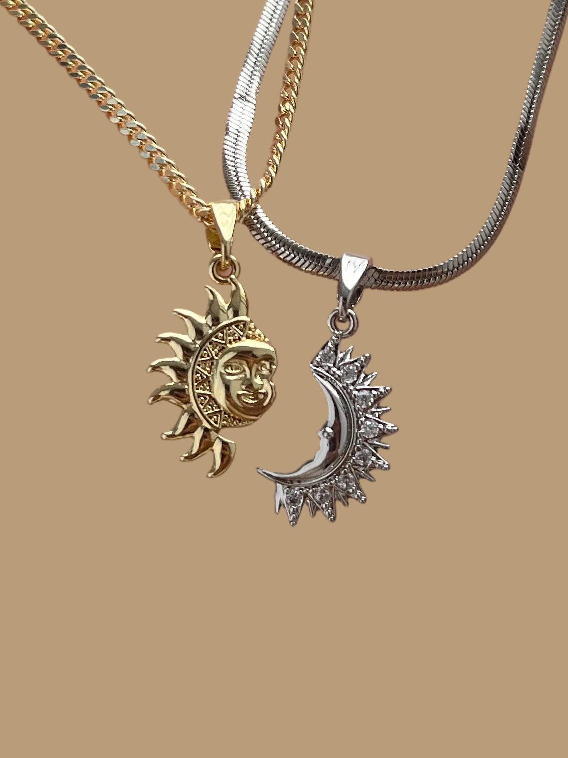 Collares de Pareja Eclipse | Set Dúo Rodio Exclusivo - Al estilo Martinez
