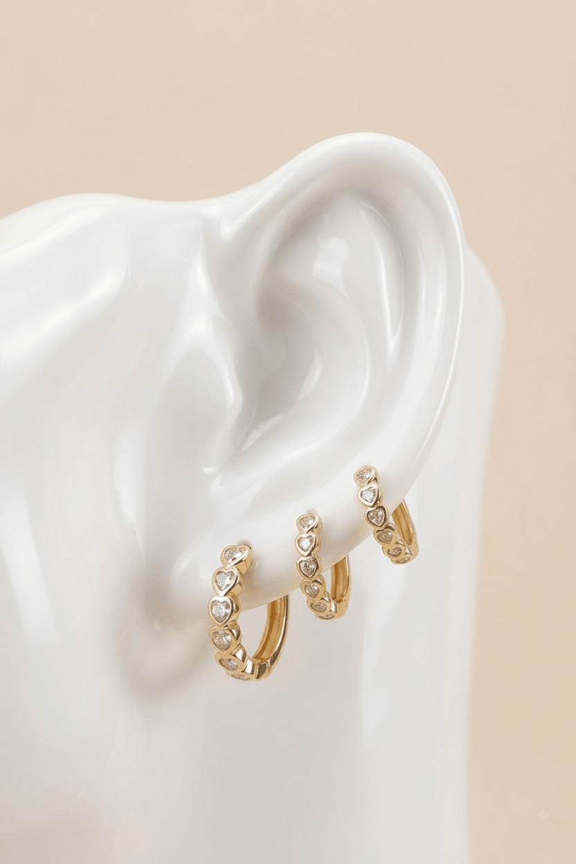 Trío de Candongas | Diseños Exclusivos en Rodio aretes - Al estilo Martinez